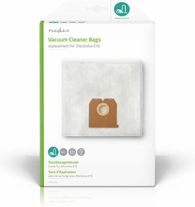 Nedis Stofzuigerzak - 4 Stuks - Synthetisch - Meest verkocht voor: Electrolux - Wit