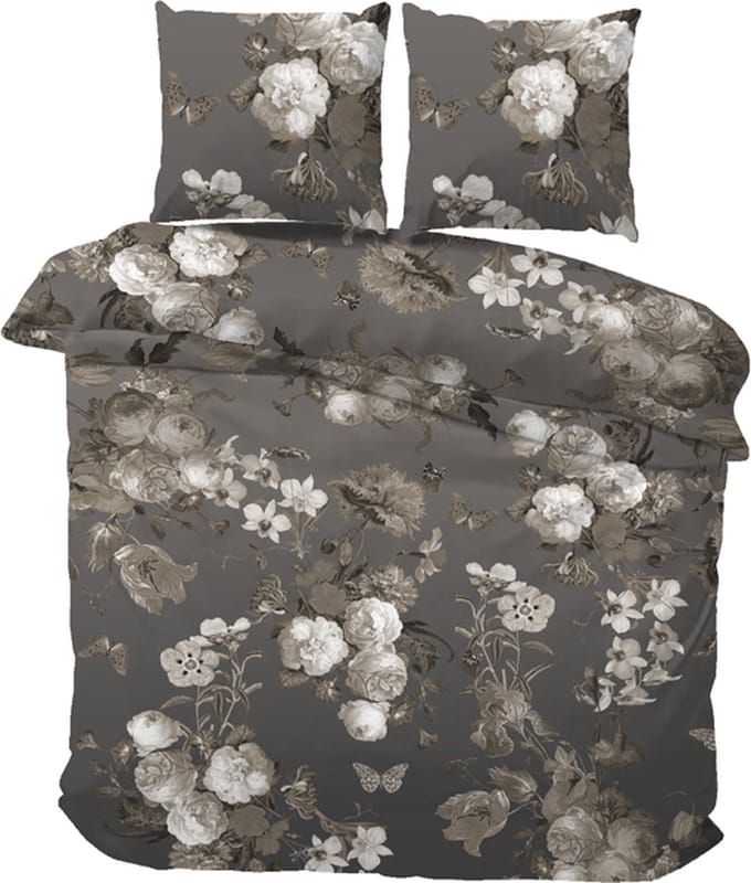 iSleep Dekbedovertrek Thea - Eenpersoons - 140x200/220 cm - Grijs