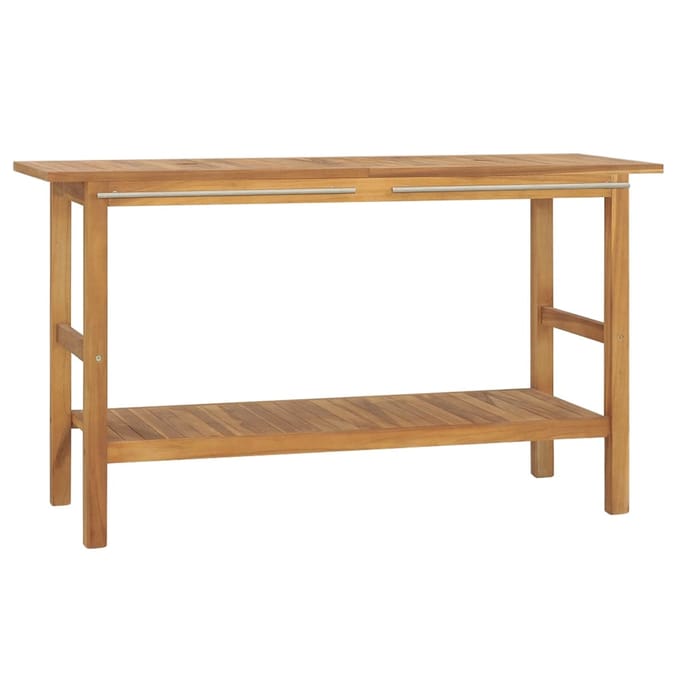 vidaXL - Wastafelkast - 132x45x75 - cm - massief - teakhout