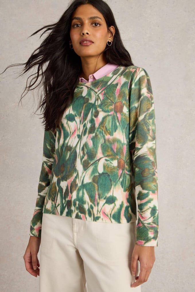 White Stuff Rosie Jumper Green Print Taglia: 6 | Maglioni a maglia Outlet | Donna | Verde