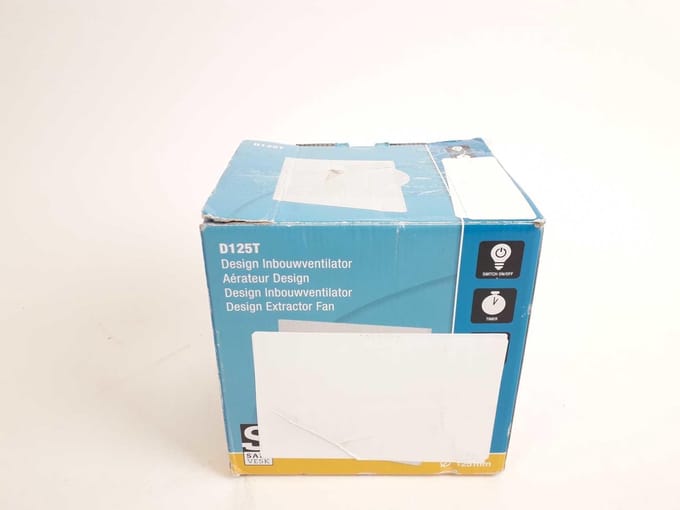 Inbouwventilator Design met timer - 17x17cm - Max vermorgen 16.0W