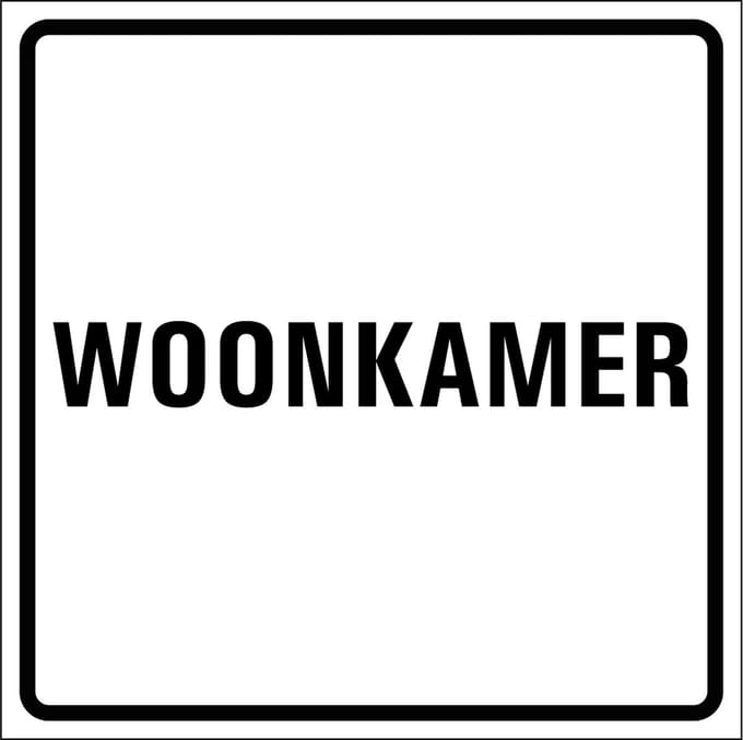Woonkamer sticker, wit zwart 300 x 300 mm
