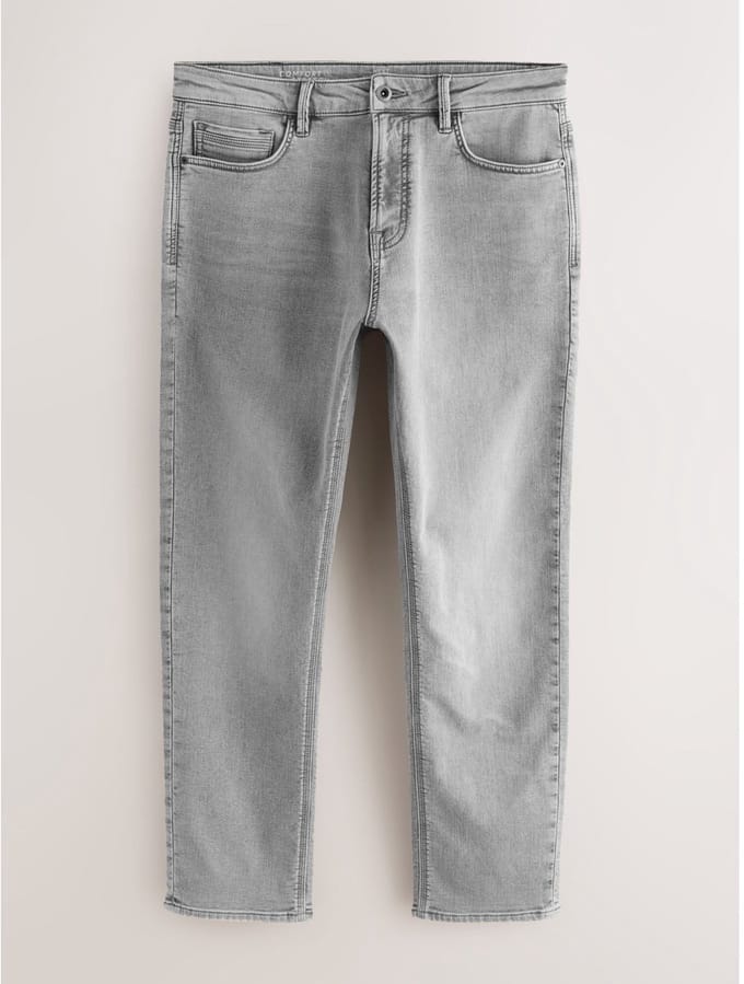Next - Heren - Comfortabele slim-fit stretchjeans - Grijs