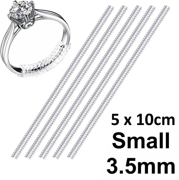 Fako Bijoux - 5x Ringverkleiner - Ring Verkleiner - Small - 3.5mm - 5x10cm - Transparant - 5 stuks