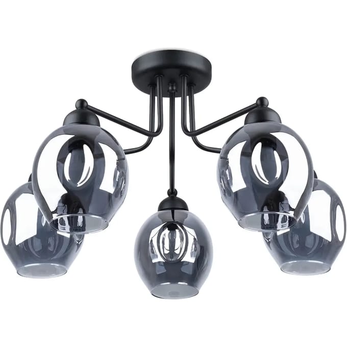 Sollux Lighting Kroonluchte Fillan - 36x59x59cm - E27 - zwart - staal