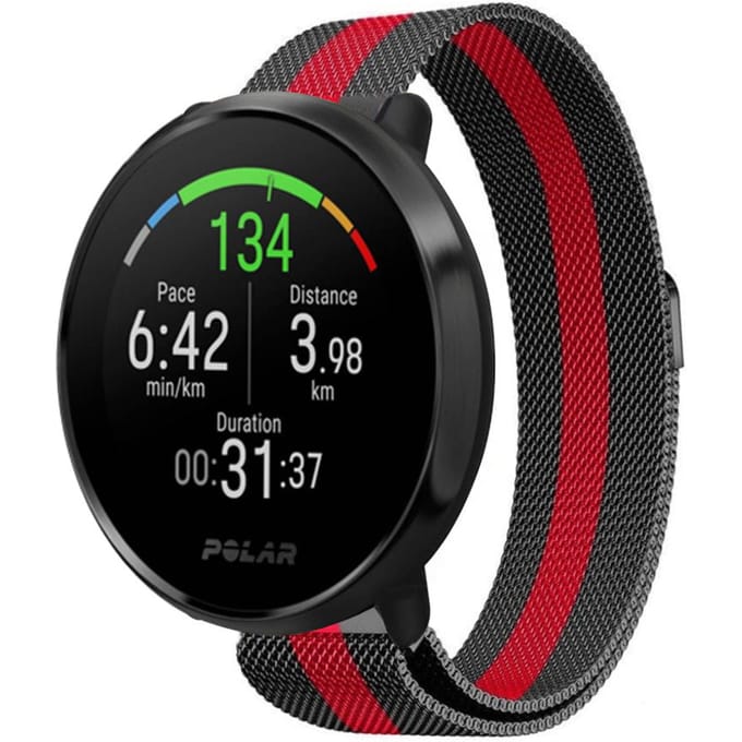 Polar Vantage M Milanese band (zwart/rood)