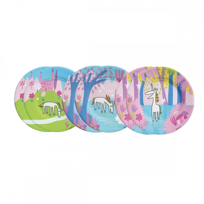 Set 3 bordjes eenhoorn 20 cm rond