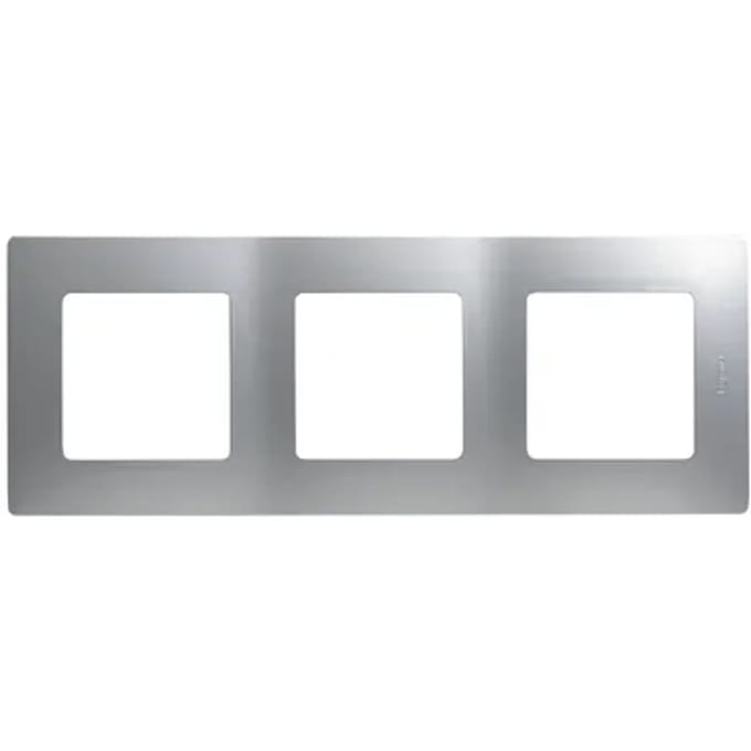 Legrand Afdekplaat 3-voudig Verticaal/horizontaal Niloe Aluminium