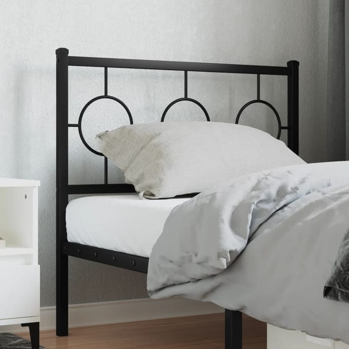 vidaXL - Vervangend - hoofdbord - 90 - cm - metaal - zwart