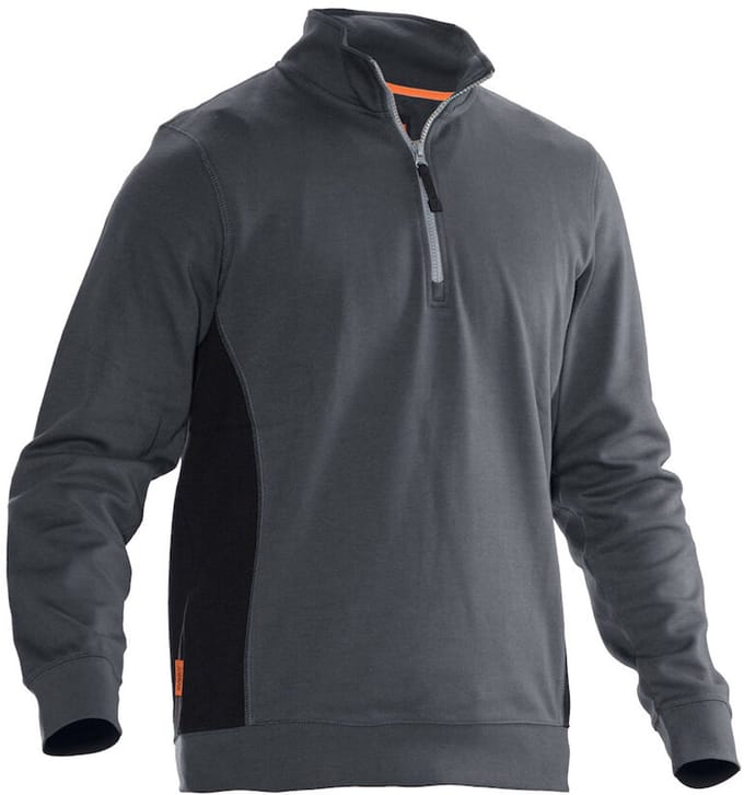Jobman 5401 Halfzip Sweatshirt 65540120 - Donkergrijs/Zwart - S