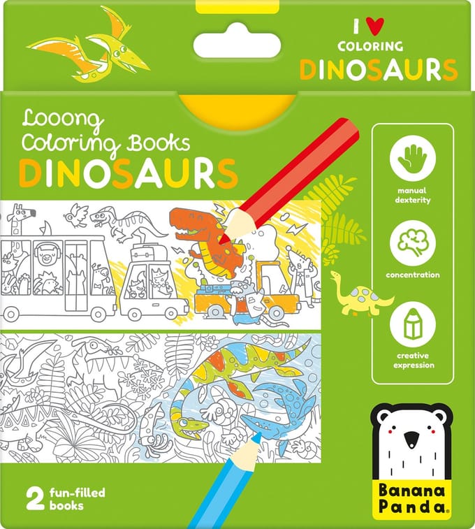 Banana Panda - Kleurboekje Ik Hou van Kleurplaten met Dinosaurussen