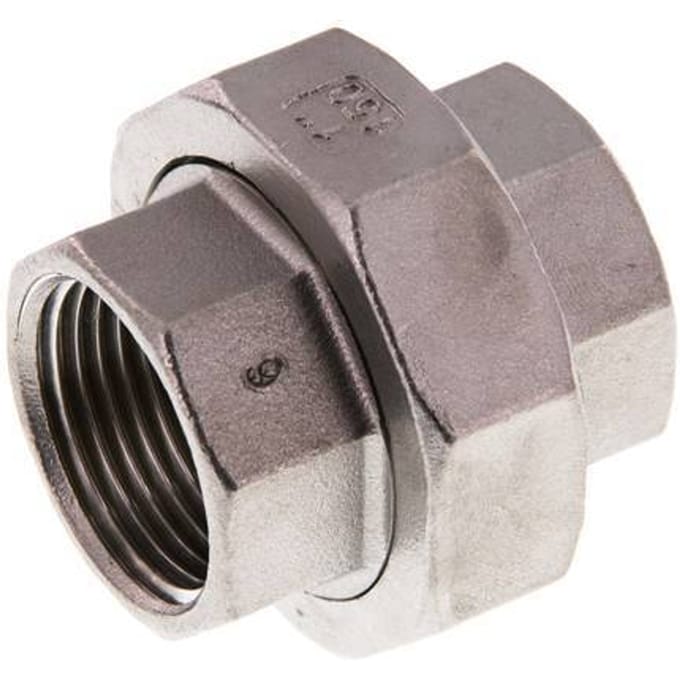 Rechte Aansluiting Rp1'' Binnendraad RVS Vlakke Afdichting PTFE 16bar