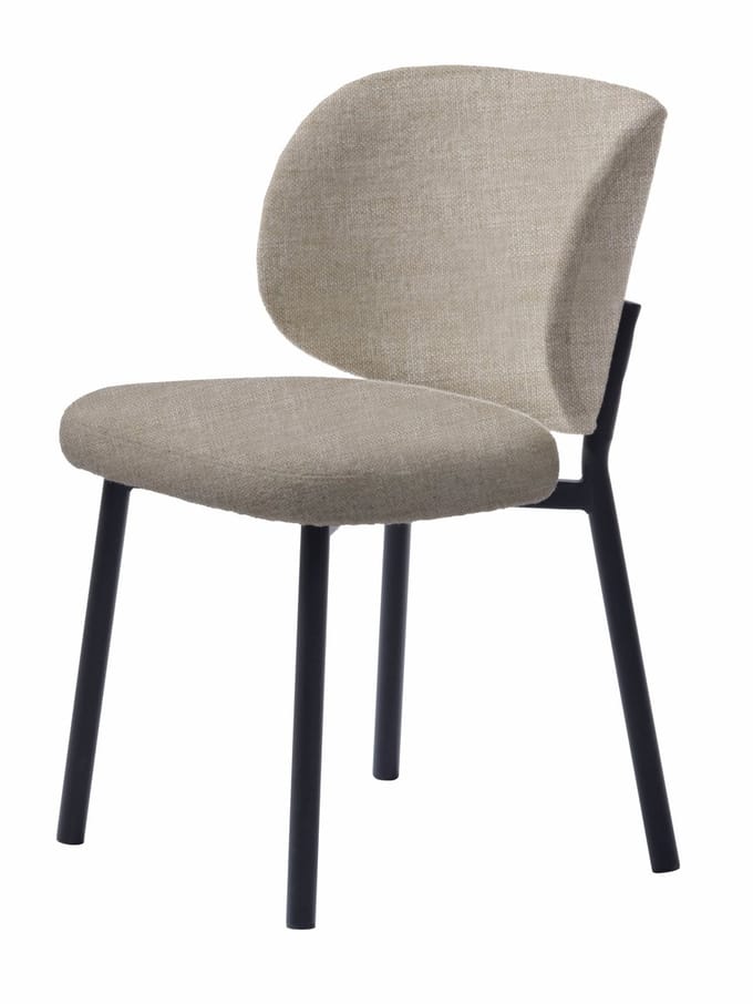 Giga Living Eetkamerstoel Swan - Beige Linnen - 49x52x81,5cm - Set van 2