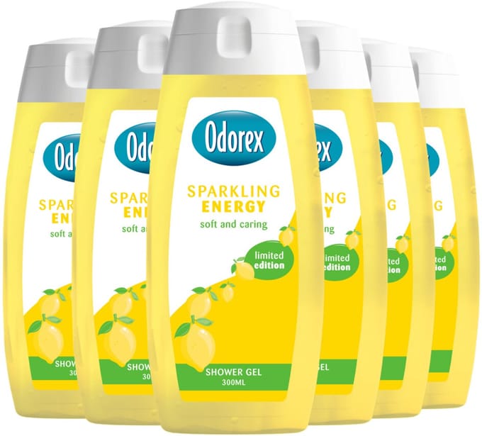 Odorex Douchegel Sparkling Energy - 6 x 300 ml - Voordeelverpakking