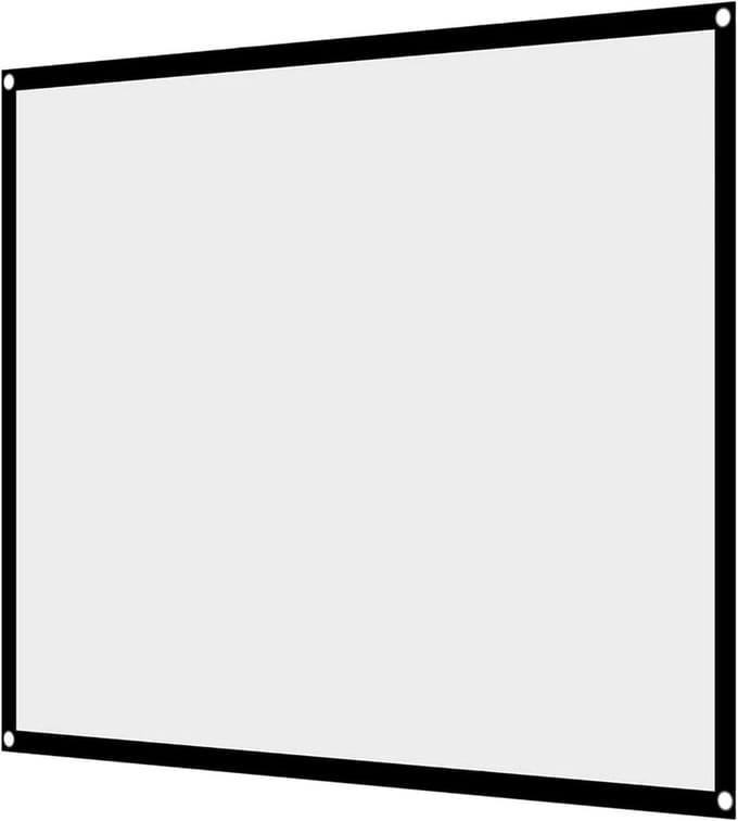 Projectiescherm Opvouwbaar - Projectiegordijn Draagbaar - Thuisbioscoop Buiten - Kreukvrij Polyester Weefsel - 183 cm 4:3 - Wit met Zwarte Rand