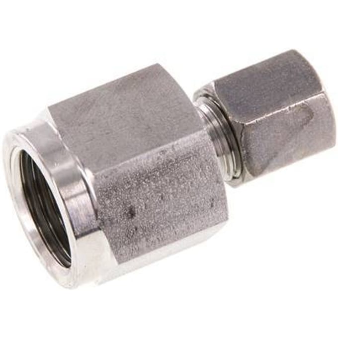 6S & G1/2'' RVS Rechte Snijringkoppeling Binnendraad voor manometers 630bar ISO 8434-1