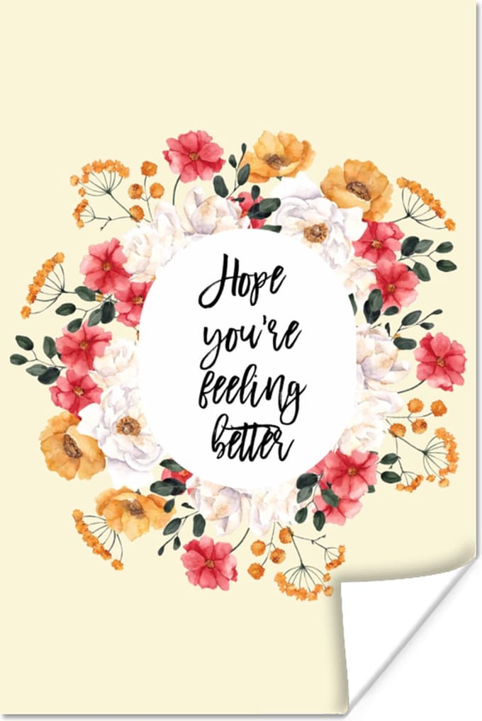 Poster Beterschap - Quotes - Planten - Hope - 60x90 cm