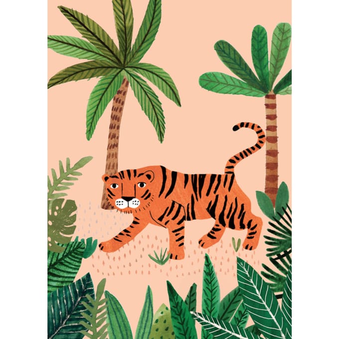 Petit Monkey ansichtkaart Savannah tiger