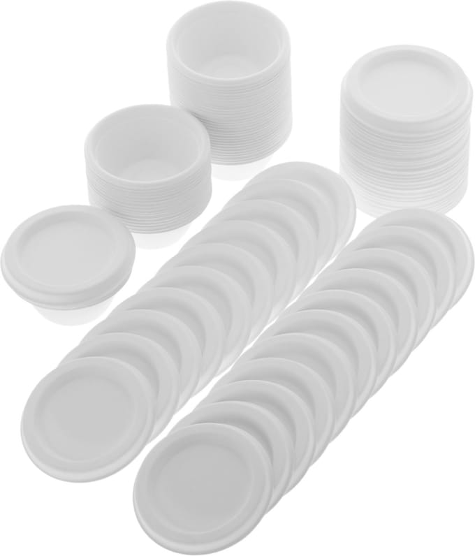 PrimeMatik - Kraft kartonnen slakommen met recycleerbaar plastic deksel 750mL, 25 stuks.