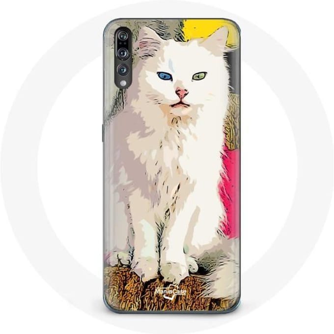 Coque pour Huawei P20 Turc de Van Chat Blanc aux yeux bleu et jaune