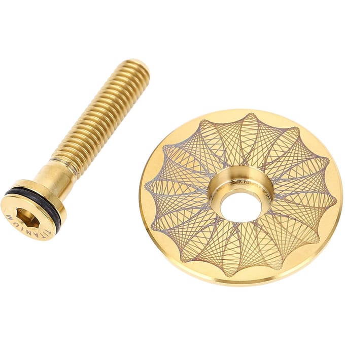 Capuchon supérieur de jeu de direction 28,6 mm Alliage de Ti Excellente dissipation thermique Couvercle de jeu de direction pour VTT Route beige