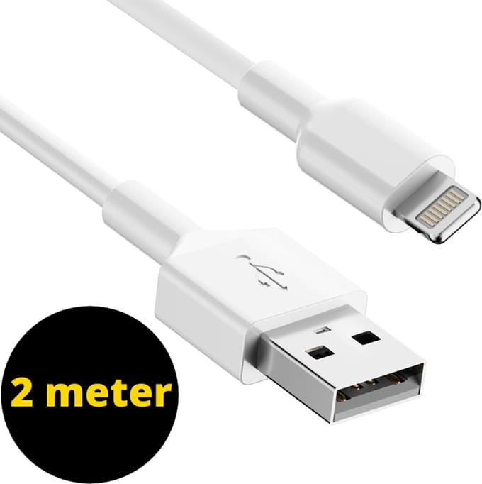 ThunderGold Oplader kabel 2 meter geschikt voor iPhone - Kabel geschikt voor lightning - Oplaadkabel - USB kabel - Lader kabel