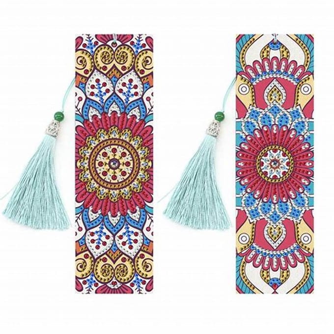 Boekenlegger set van 2 - 14 - Mandala - Diamond painting - compleet pakket - Diamond painting by Wietske