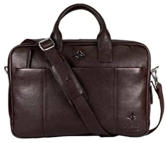 Leren Laptoptas - Aktetas Documententas - Kantoor en Reizen - Handgemaakt Floaterleer - 43 x 30 cm - Bruin