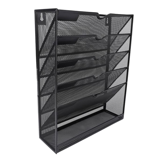 Wanddossierhouder Multifunctioneel Metaal 6 Niveaus Hangend Wandgemonteerde Dossierorganizer voor Thuis gray