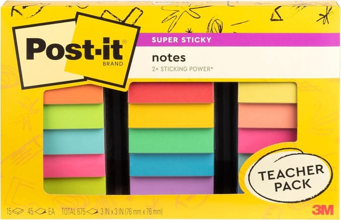 Zelfklevende Notitieblokjes Super Sticky A6 Assortiment 15 Stuks