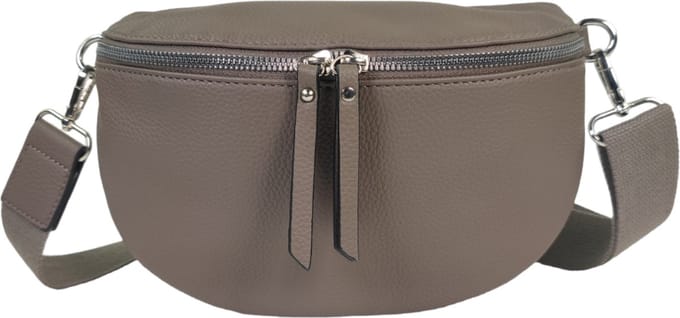 Qischa® - Crossbody heuptas bumbag - uni riem - soft - taupe - vegan - medium size