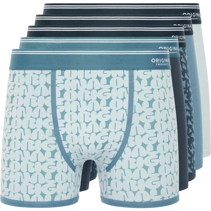 Crosshatch Heren Dringal Boxershorts (5-pack) (Blauw)