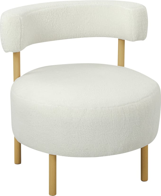 Homcom Fauteuil-Polyester, eucalyptus-67L x 67B x 71H cm-Crèmekleurig