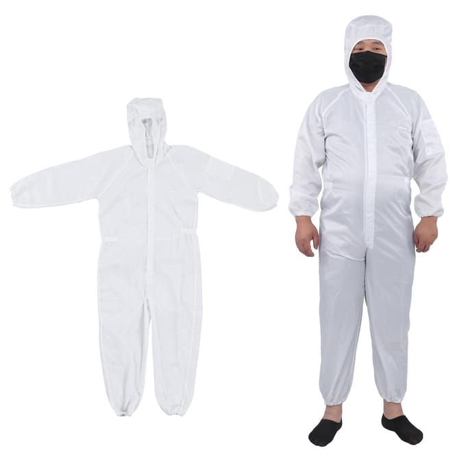 Beschermende overall polyester statisch resistent stofdicht deeltjesbestendig werkkleding voor SMT-werkplaats white