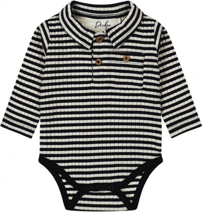Dirkje - Body/Romper - Biologische katoen - Navy - gestreept - Maat 86/92