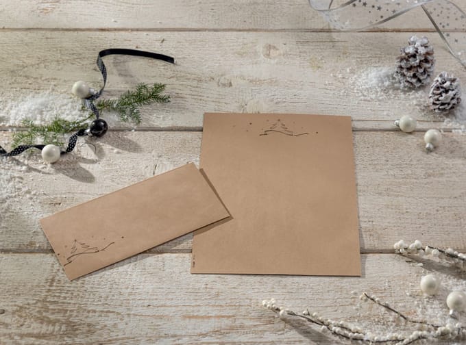 Kerst envelop Sigel Kerst - appels kraft druk binnenin