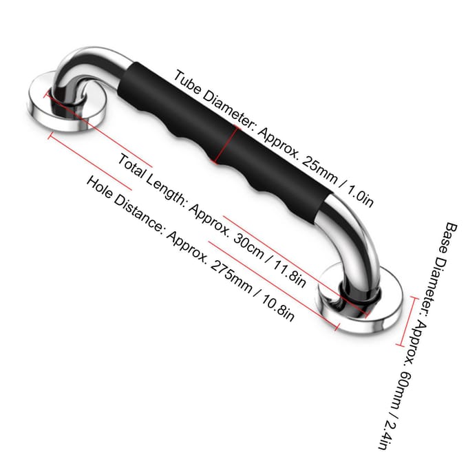 RVS Handgrepen Roestbestendigheid Douche Handgreep met Antislip Siliconen voor black