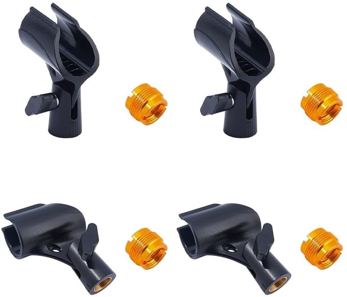 Dailygoods- Microfooncliphouder Verstelbaar Design - Universele Microfoonclips - 4 Stuks - Geschikt voor Live Streaming - Podcasting - Flexibel Ontwerp - Microfoonclip
