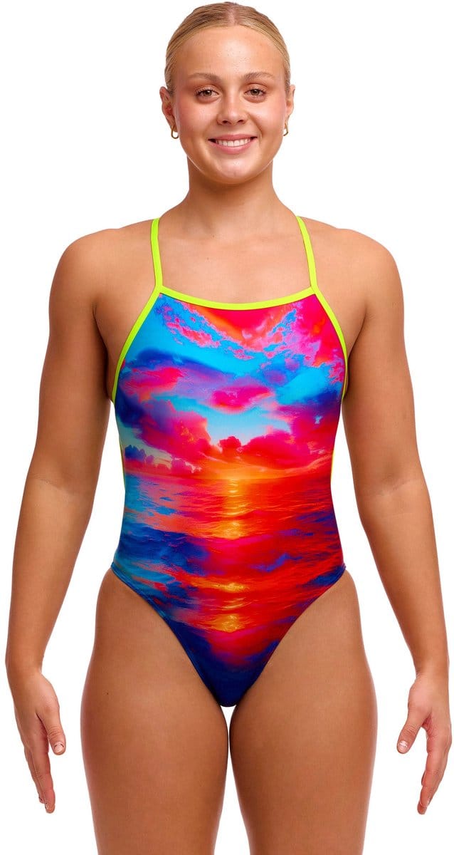 Funkita Dames badpak Tie Me Tight Sunset Delight