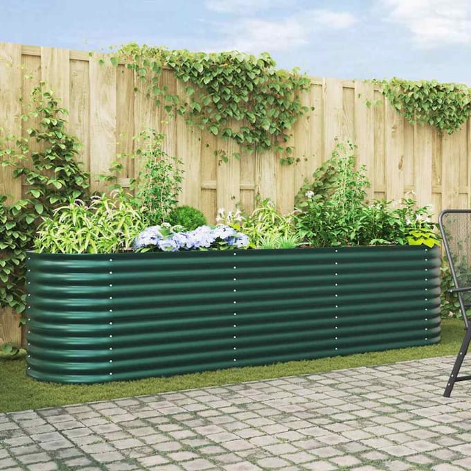 vidaXL - Verhoogd - bed - Groen - 320 - x - 80 - x - 81 - cm - Staal