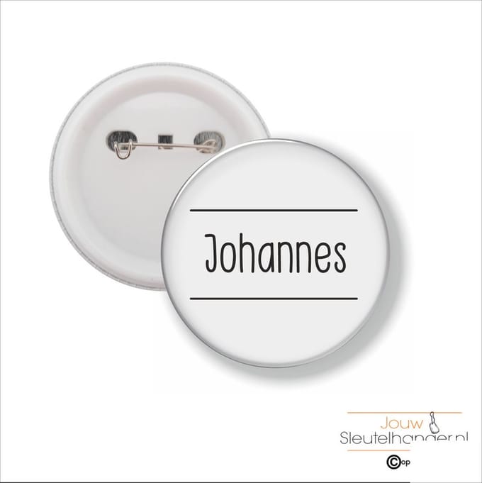 Button Met Speld 58 MM - Johannes