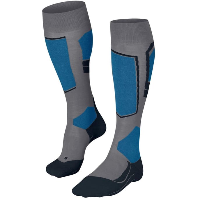 FALKE SK4 warm dun wol functioneel materiaal skisokken heren grijs - maat 44-45