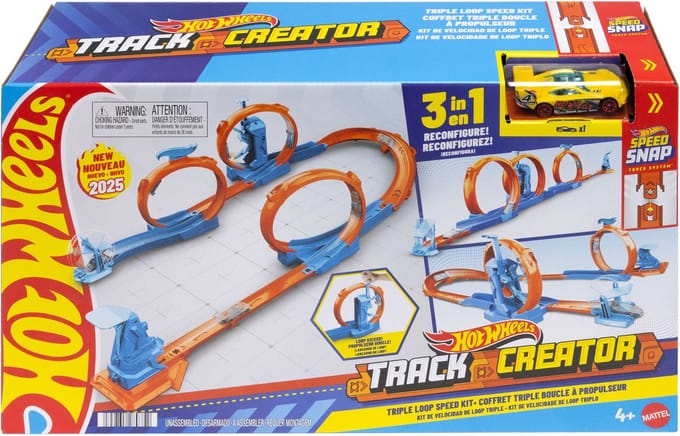 Hot Wheels Track Creator Set met Drievoudige Looping - Met speelgoedauto - Baanbouwset