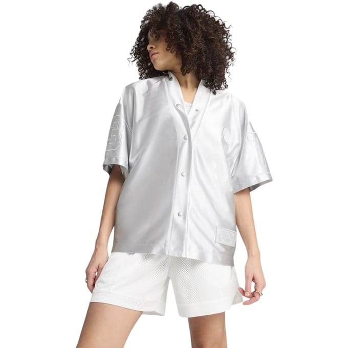 Puma Overshirt voor dames met print en een relaxte pasvorm (Vorstgrijs)