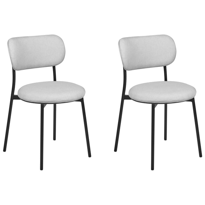 CASEY - Eetkamerstoelen set van 2 - Lichtgrijs - Polyester