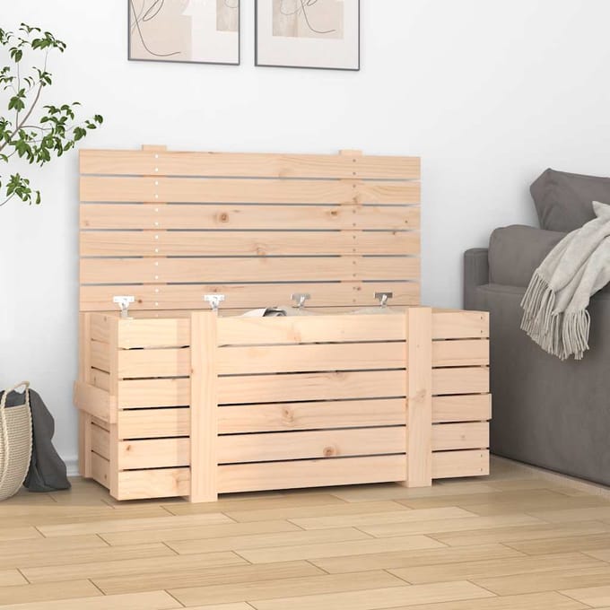 vidaXL - Opbergbox - 91x40,5x42 - cm - massief - grenenhout