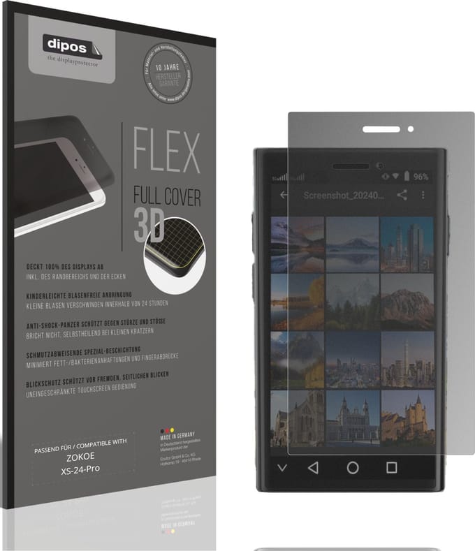dipos FLEX – Matte Privacy Screenprotector geschikt voor ZOKOE XS-24-Pro | Volledige Schermbescherming | Case-Friendly