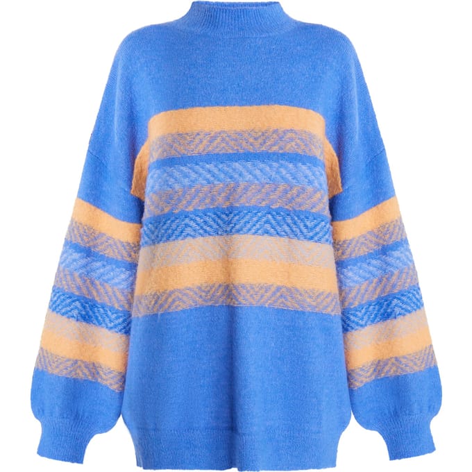 IZIA Jumper Dames Blauw Veelkleurig