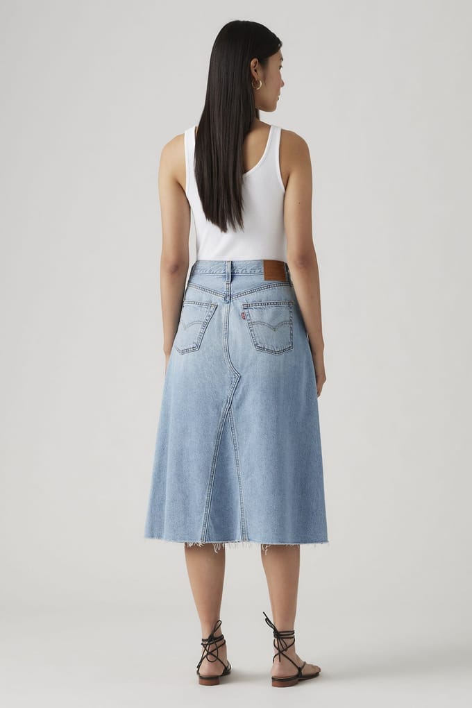 Levi's High Rise A Line Decon Skirt Blue Größe: W25 | Midiröcke Outlet | Damen | Blau
