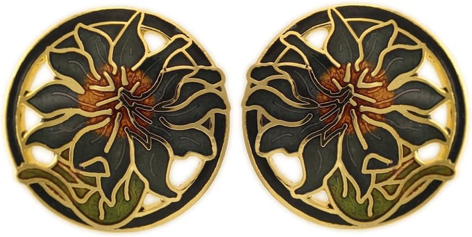 Behave - Oorringen dames - bloemmotief - groen - 2 cm
